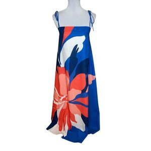 VICI Sunkissed Escape Abstract Maxi Dress Blue and Orange size Medium